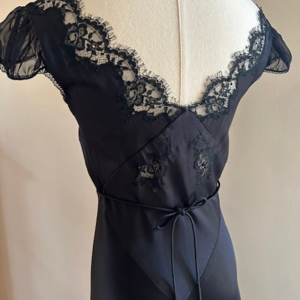 ***SOLD***Vintage Betsey Johnson Hollywood Ultra Silk Lace Midi Dress - Picture 8 of 13